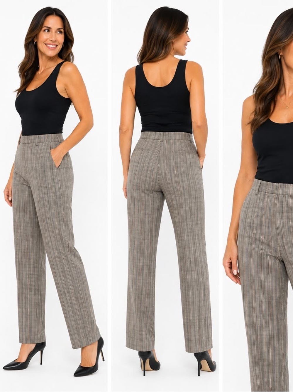 Men's Plaid Dress Pants - Taupe Gray